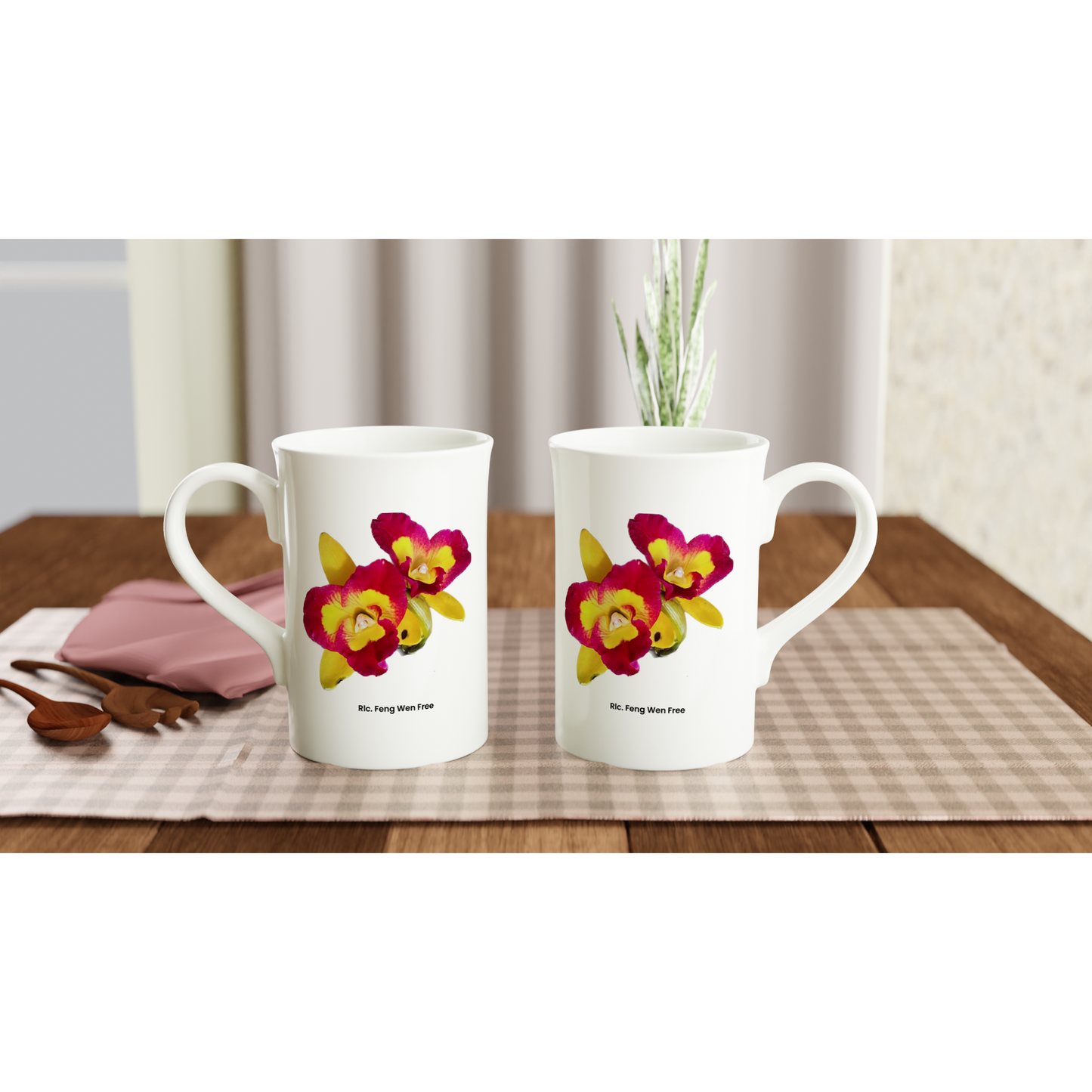 Rhyncattleanthe Feng Weng Free Orchid Porcelain Mug