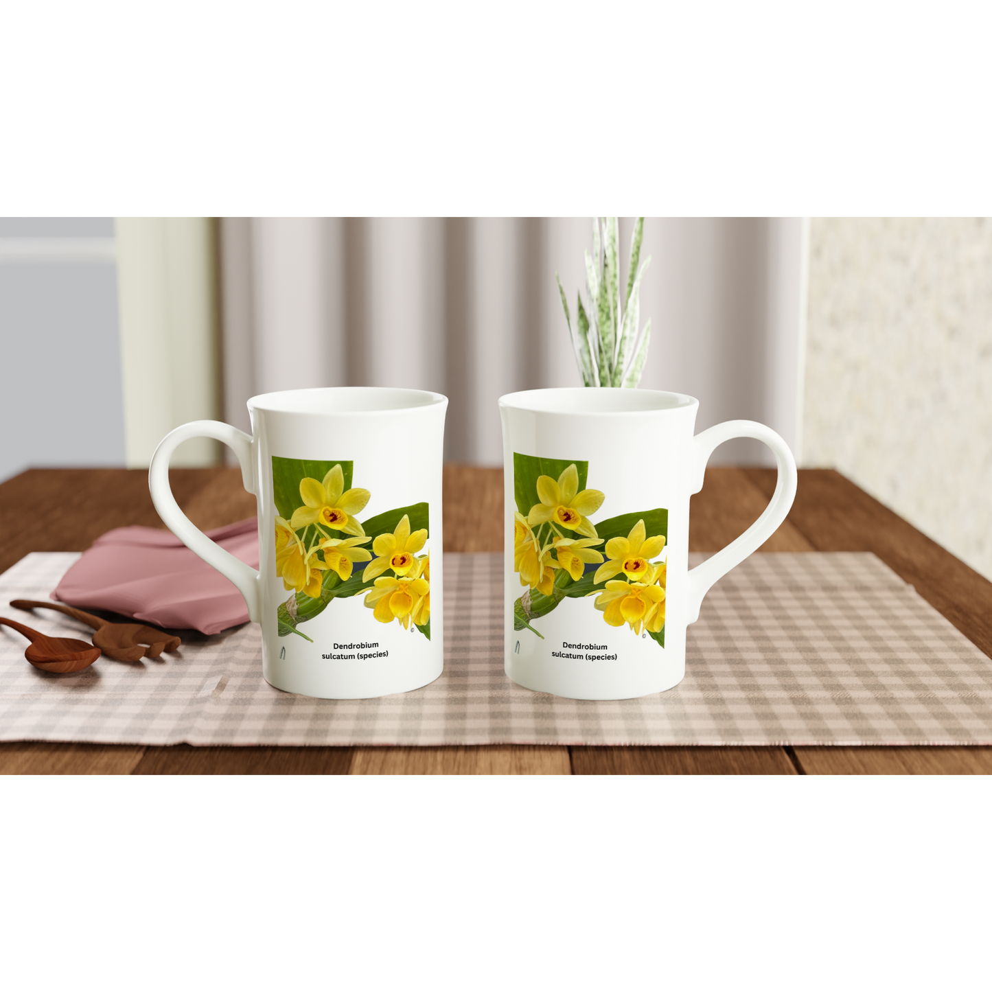 Dendrobium Sulcatum Orchid Porcelain Mug