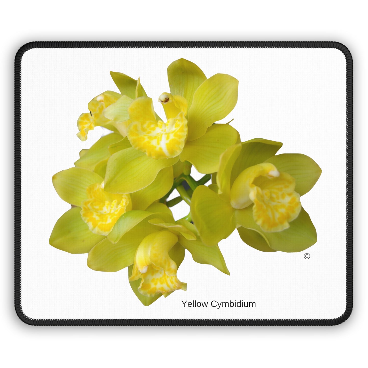 Yellow Cymbidium Orchid Mouse Pad