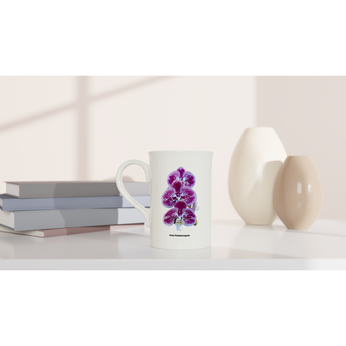 Pink Phalaenopsis Orchid Porcelain Mug