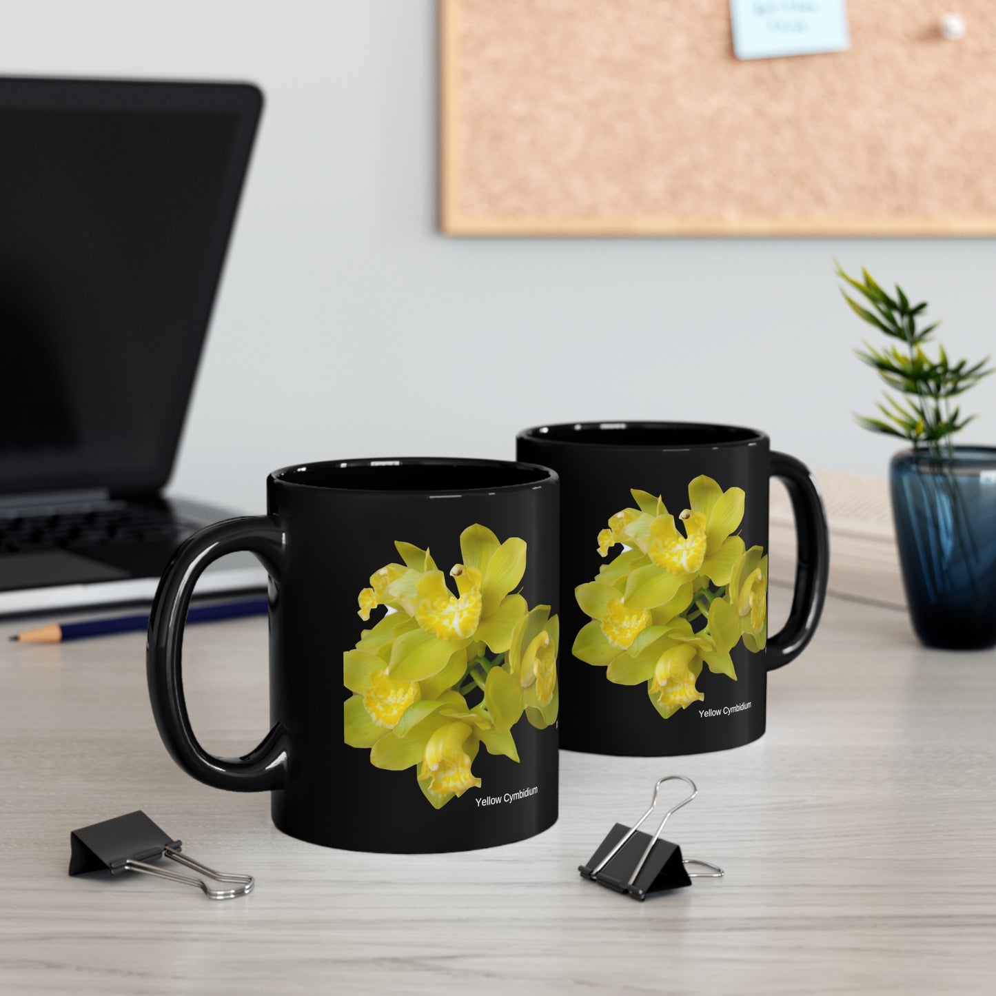 Yellow Cymbidium Orchid Coffee Mug