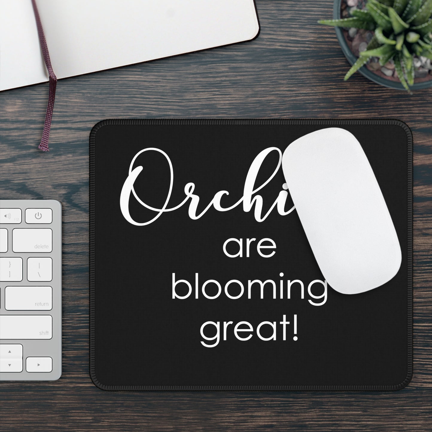 Blooming Great Orchid Black Mouse Pad