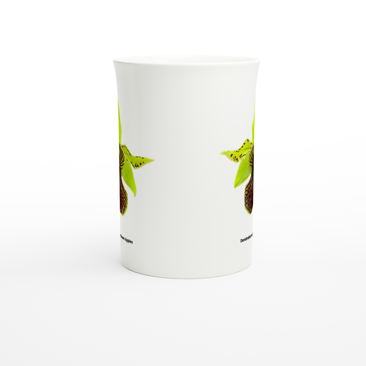 Dendrobium Little Green Apples Orchid Porcelain Mug