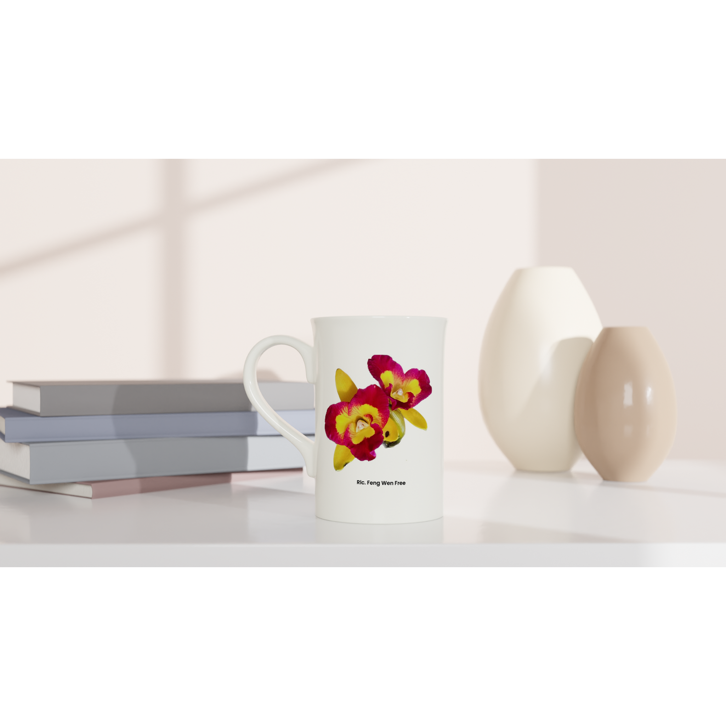 Rhyncattleanthe Feng Weng Free Orchid Porcelain Mug