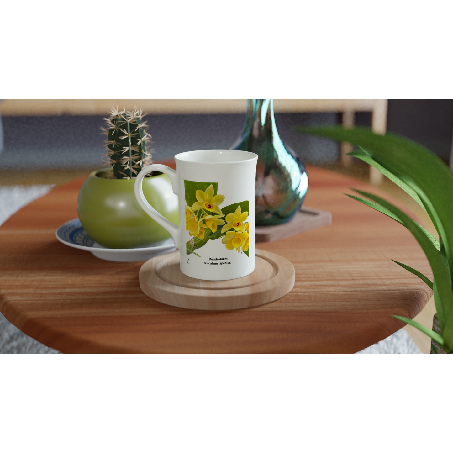 Dendrobium Sulcatum Orchid Porcelain Mug