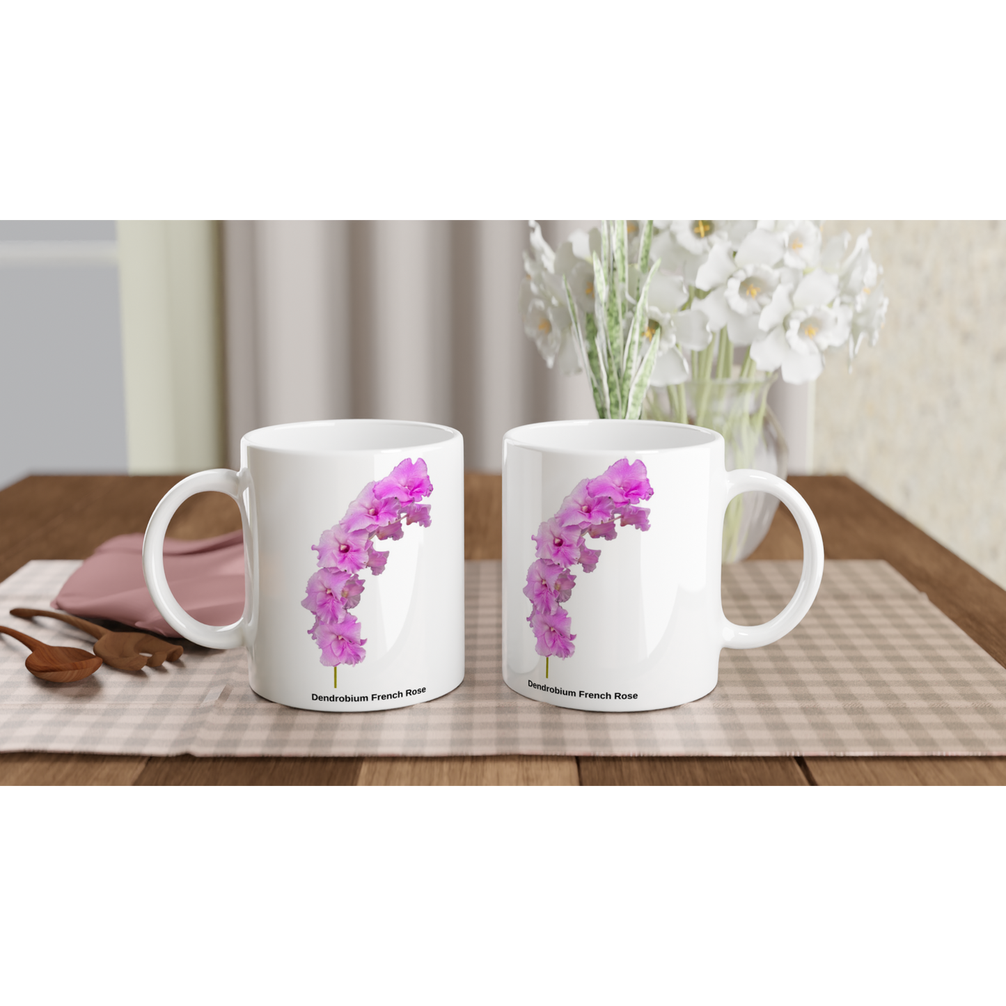 Dendrobium French Rose Orchid Coffee Mug