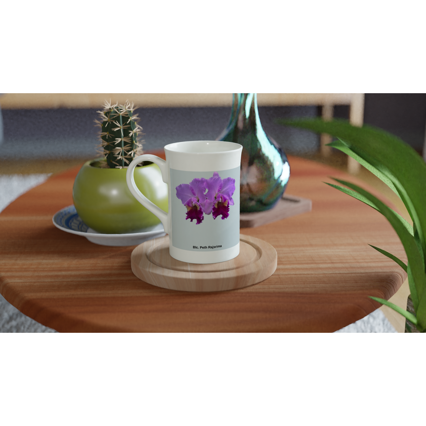 Brassolaeliocattleya Peth Rasjrima Orchid Blue Porcelain Mug