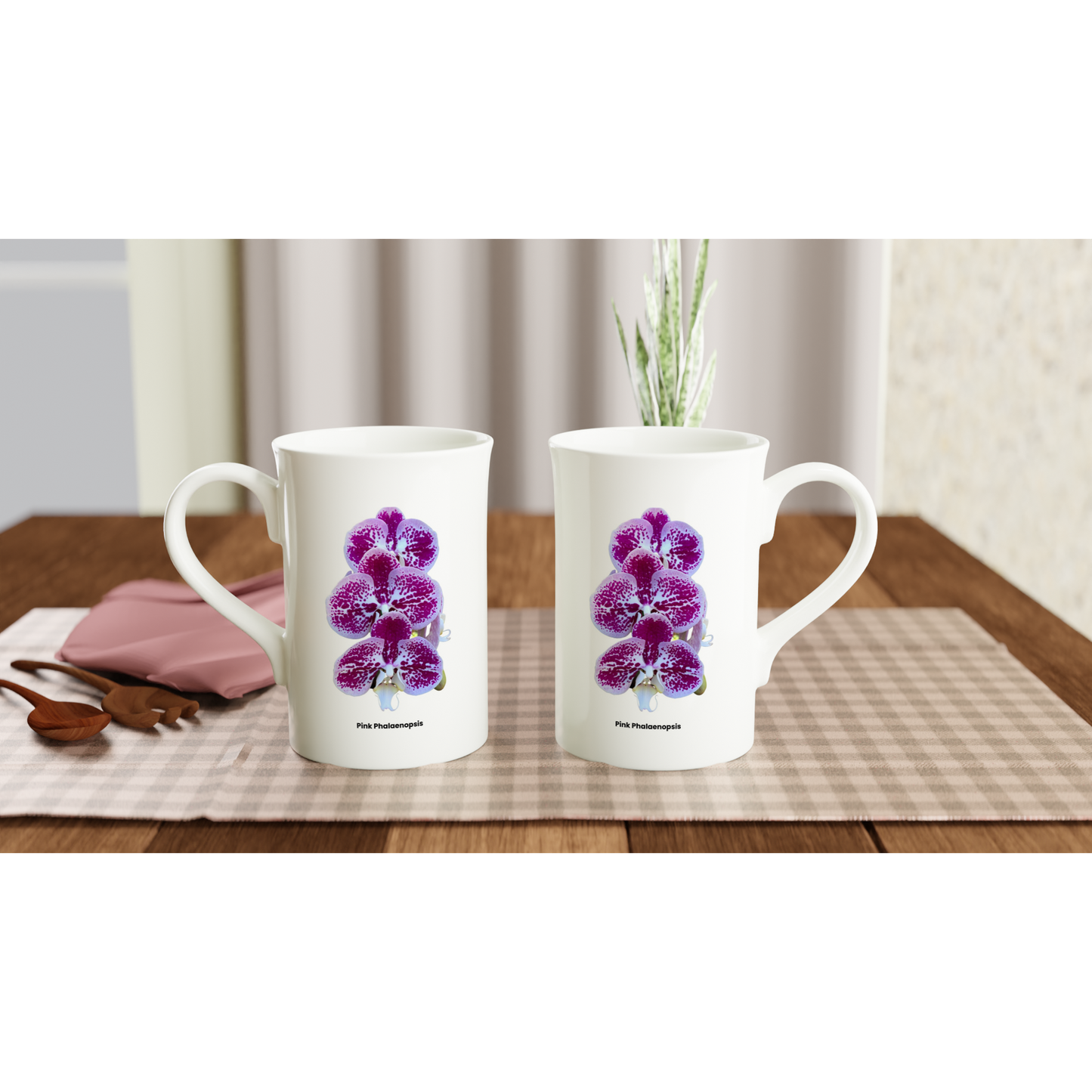 Pink Phalaenopsis Orchid Porcelain Mug