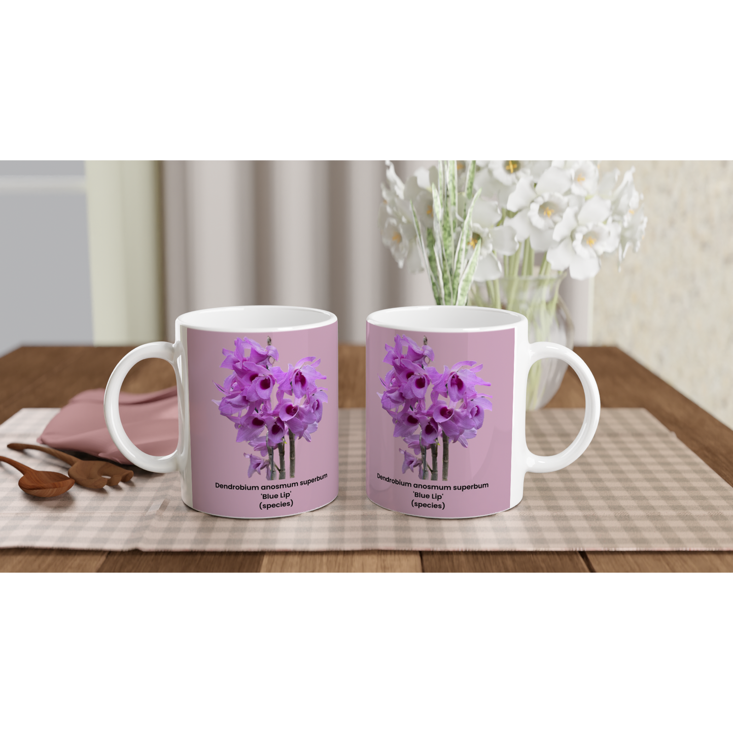 Dendrobium anosmum superbum 'Blue Lip' Orchid Pink Coffee Mug