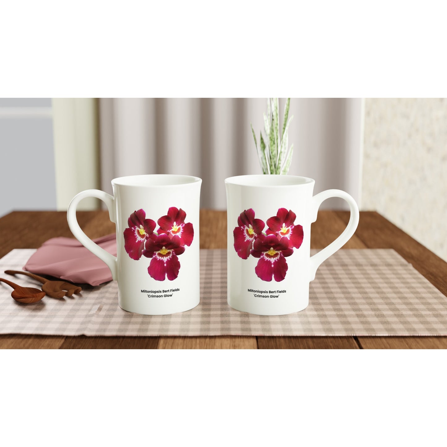 Miltoniopsis Bert Fields 'Crimson Glow' Orchid Porcelain Mug