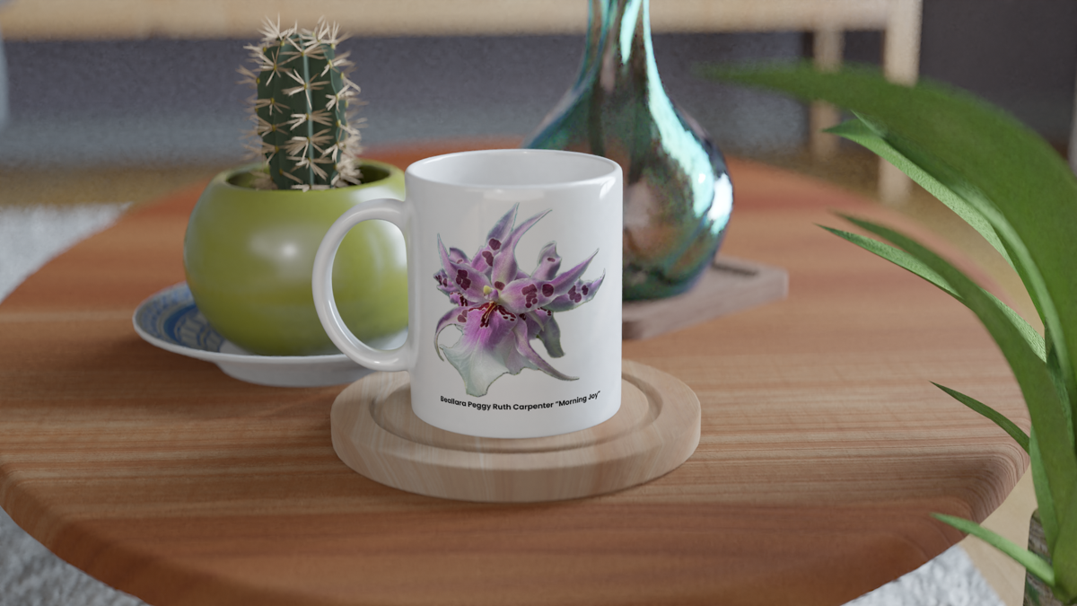 Bea. Peggy Ruth Carpenter " Morning Joy" Orchid Coffee Mug