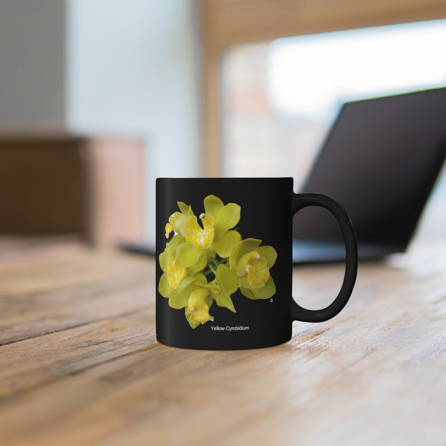 Yellow Cymbidium Orchid Coffee Mug