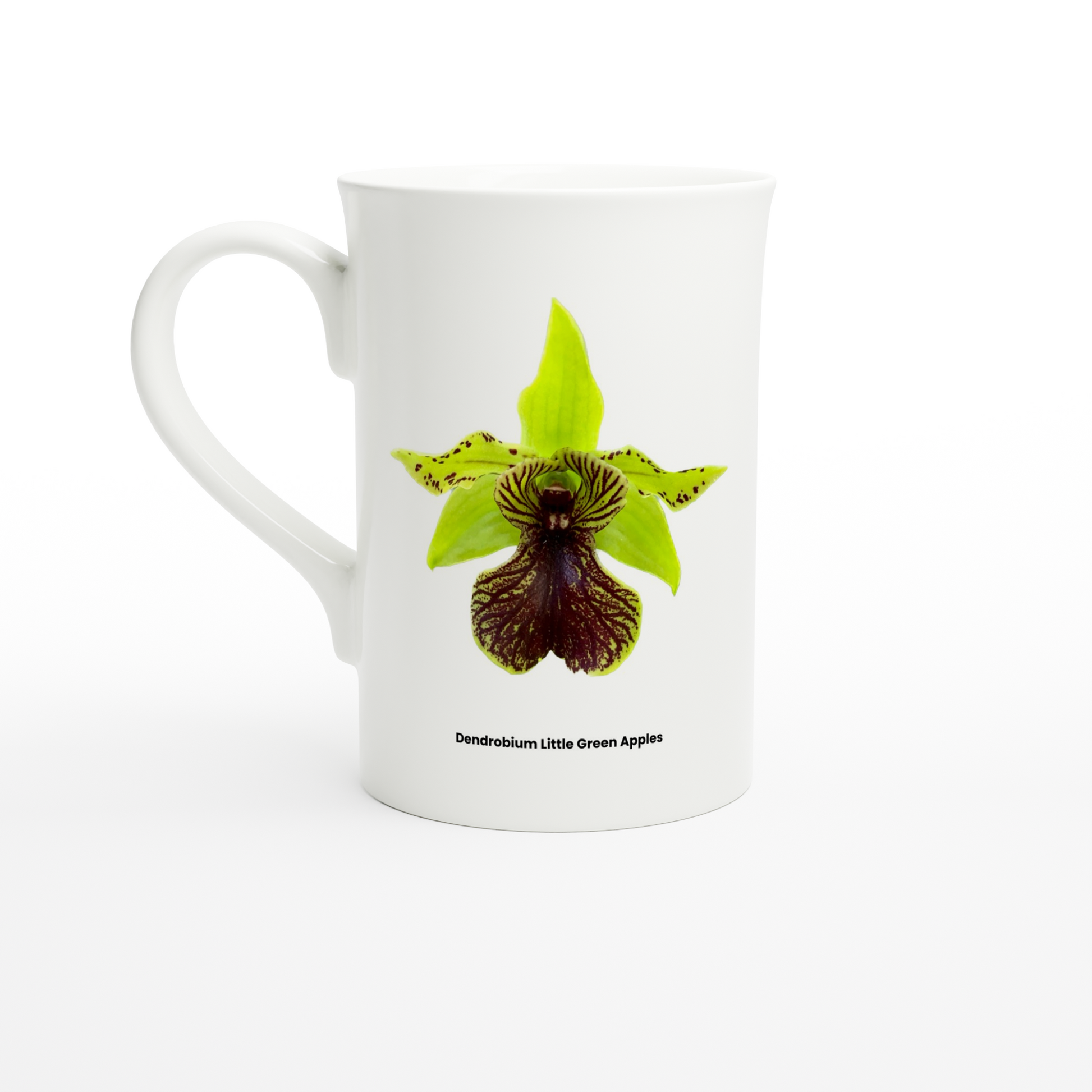 Dendrobium Little Green Apples Orchid Porcelain Mug