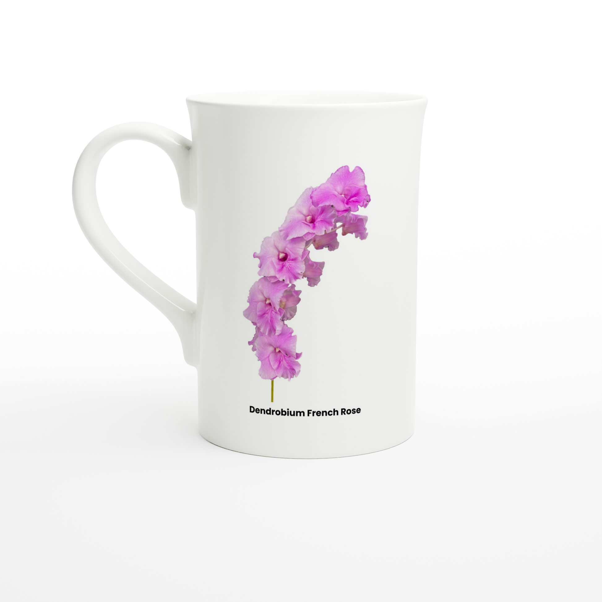 Dendrobium French Rose Orchid Porcelain Mug