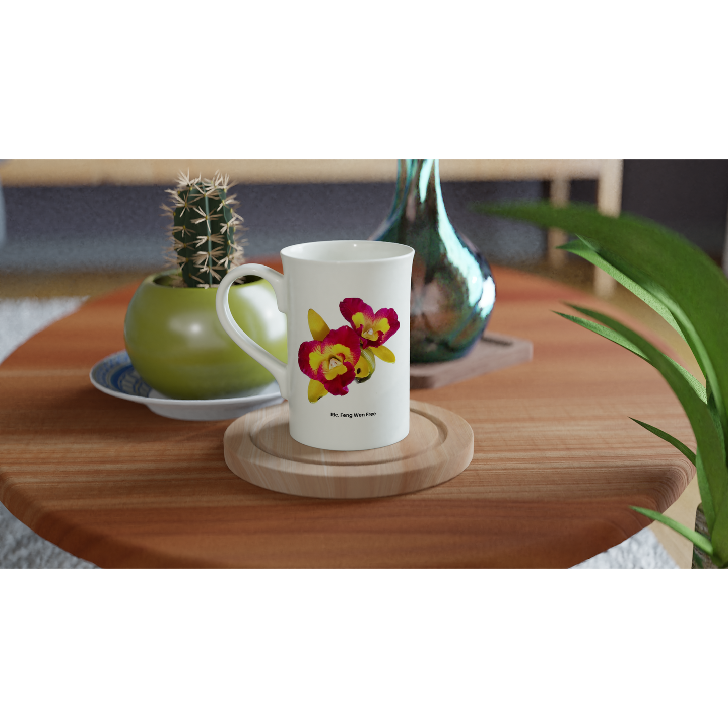 Rhyncattleanthe Feng Weng Free Orchid Porcelain Mug