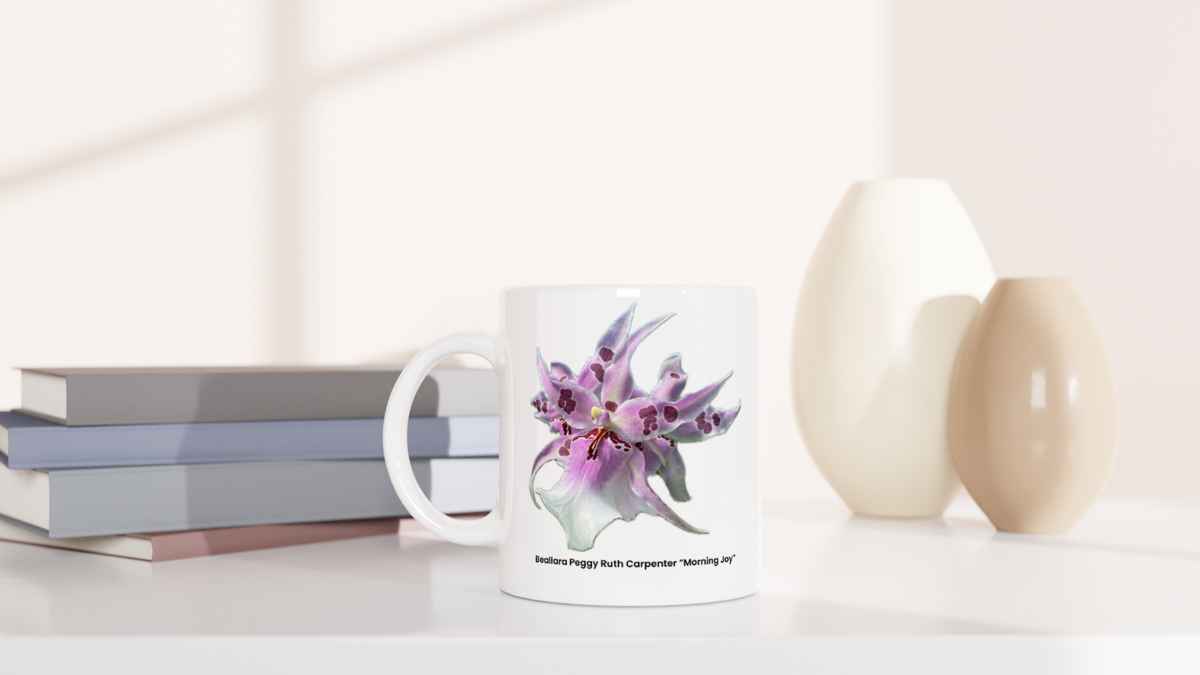 Bea. Peggy Ruth Carpenter " Morning Joy" Orchid Coffee Mug