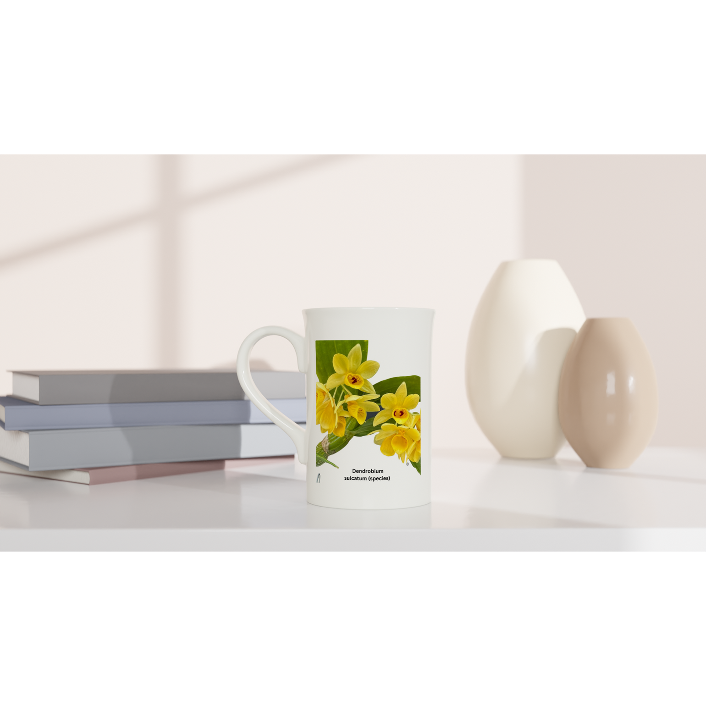 Dendrobium Sulcatum Orchid Porcelain Mug