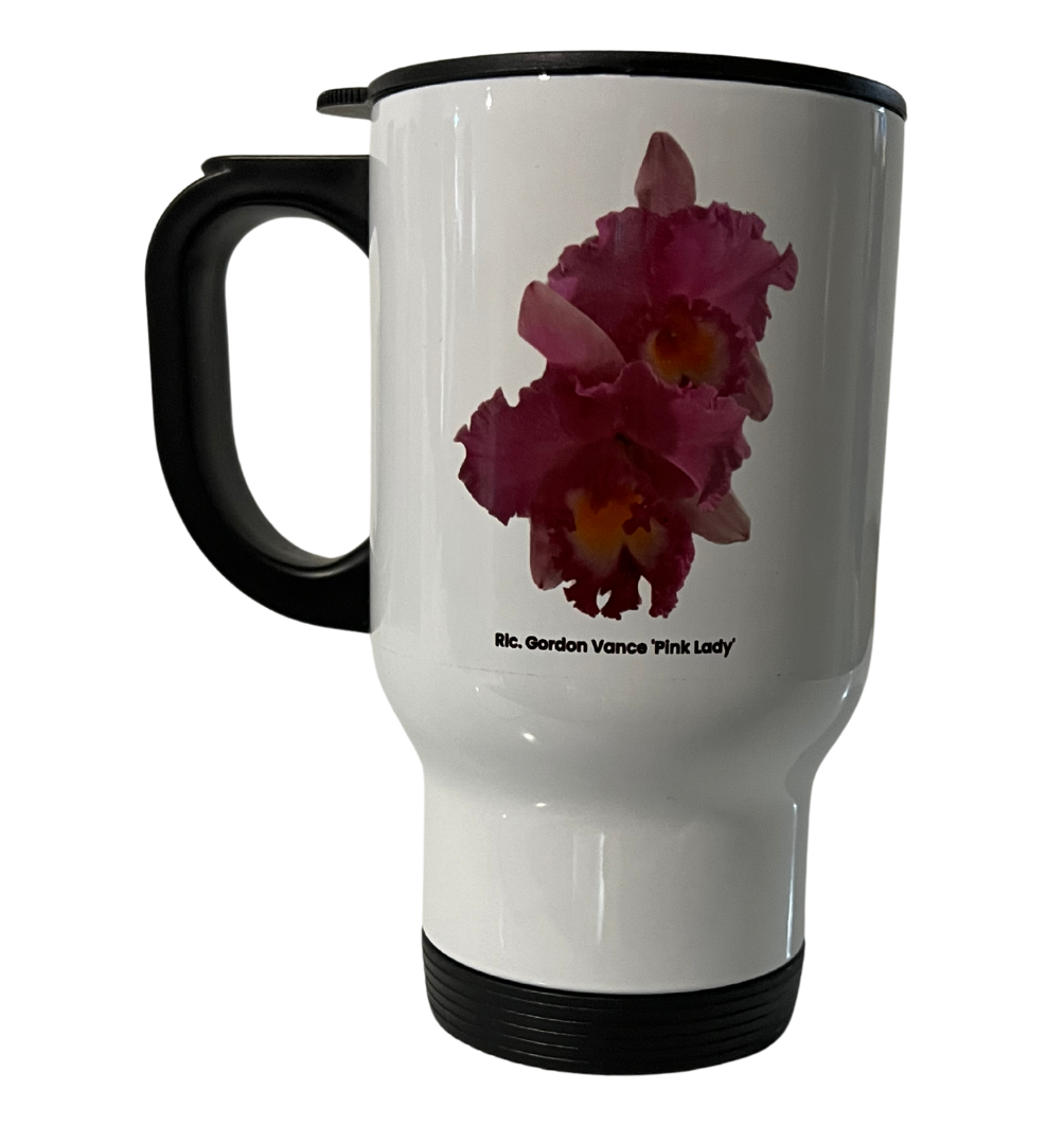 Rlc. Gordon Vance 'Pink Lady' Orchid Travel Mug