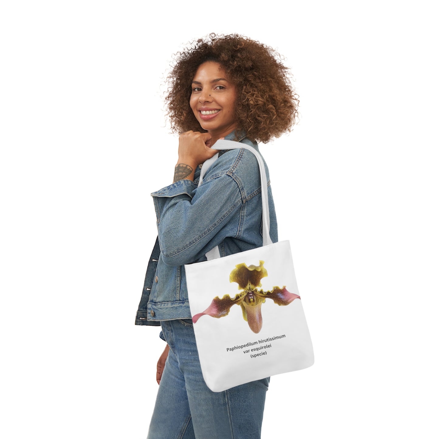 Paphiopedilum hirsutissimum var esquirolei Orchid Tote Bag