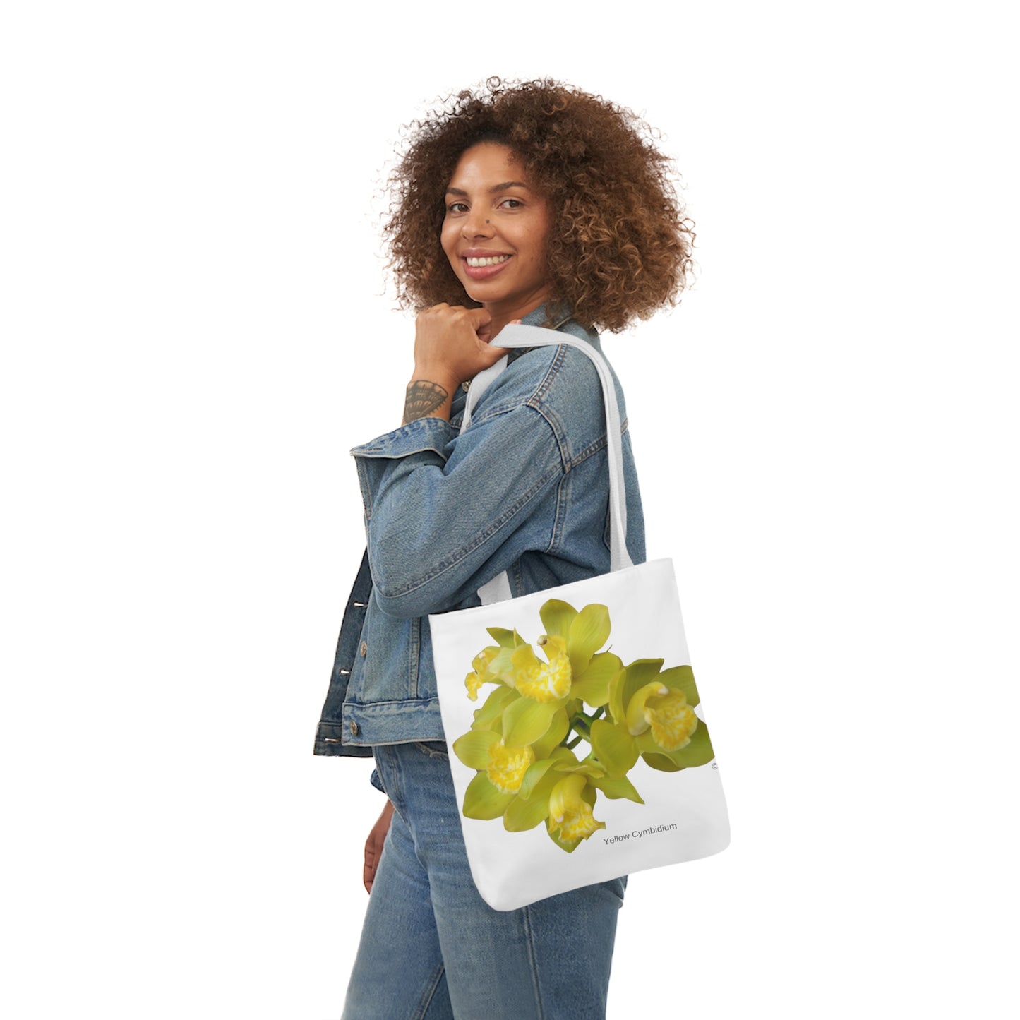 Yellow Cymbidium Orchid Tote Bag