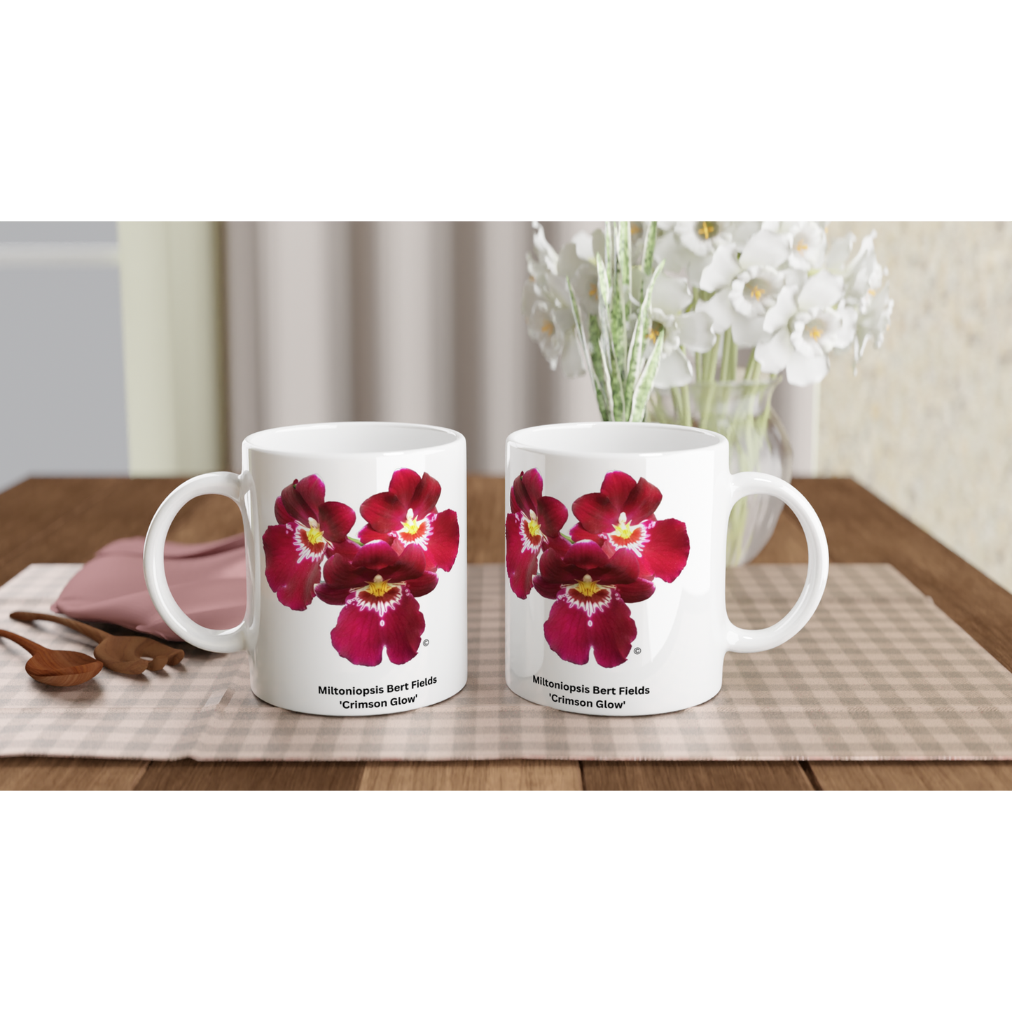 Miltoniopsis Bert Fields 'Crimson Glow' Orchid Coffee Mug