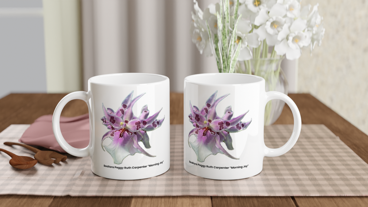 Bea. Peggy Ruth Carpenter " Morning Joy" Orchid Coffee Mug