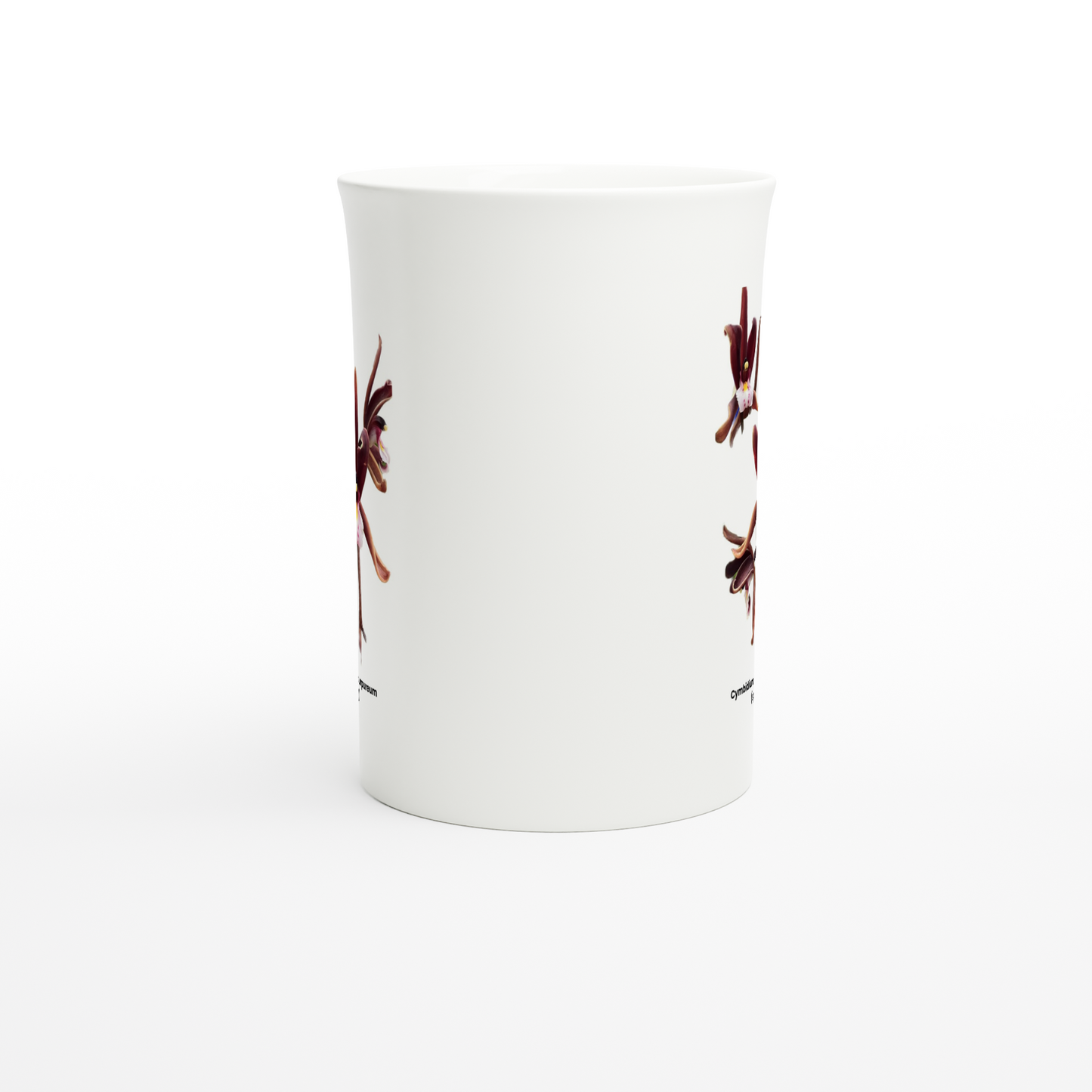 Cymbidium atropurpureum Orchid Porcelain Mug