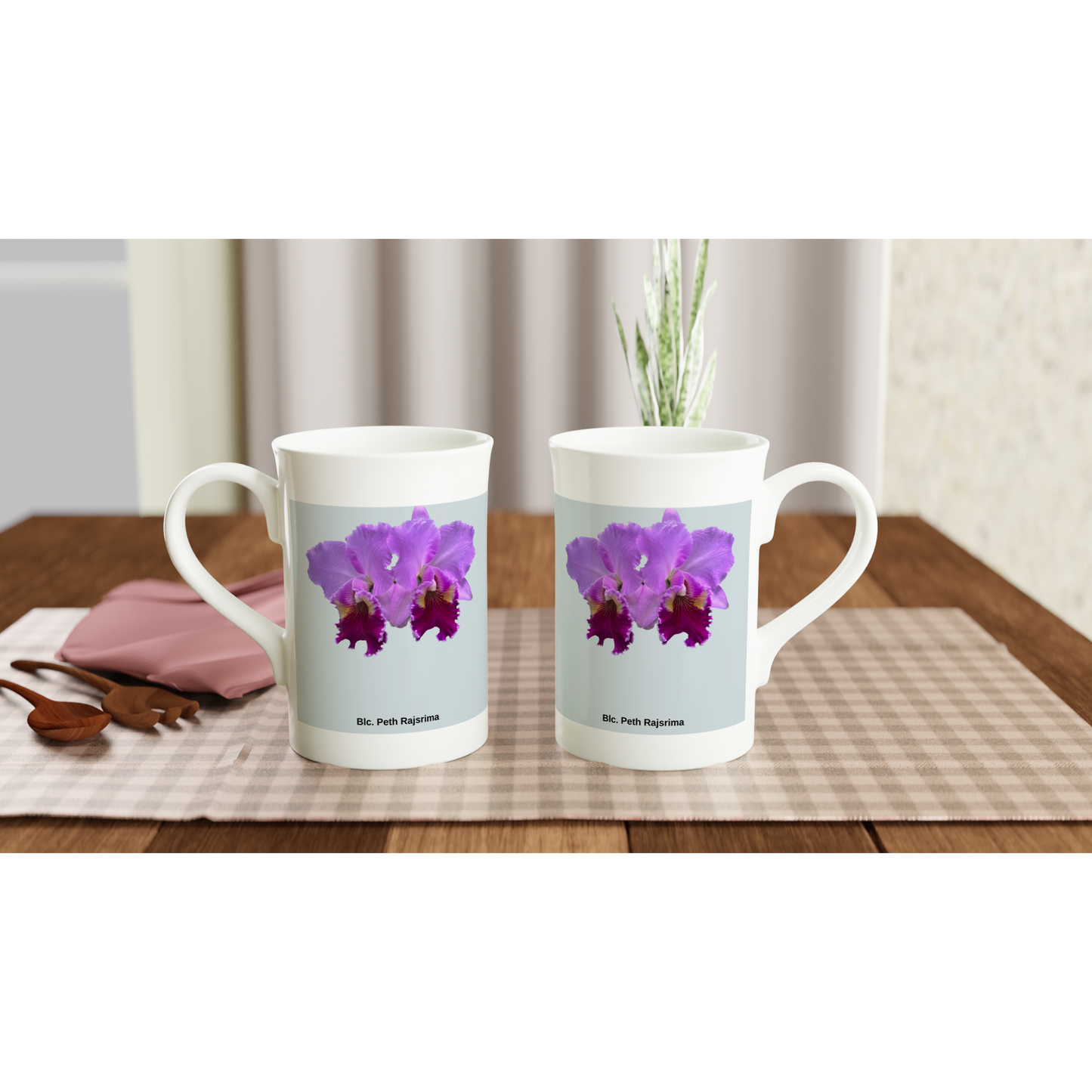 Brassolaeliocattleya Peth Rasjrima Orchid Blue Porcelain Mug