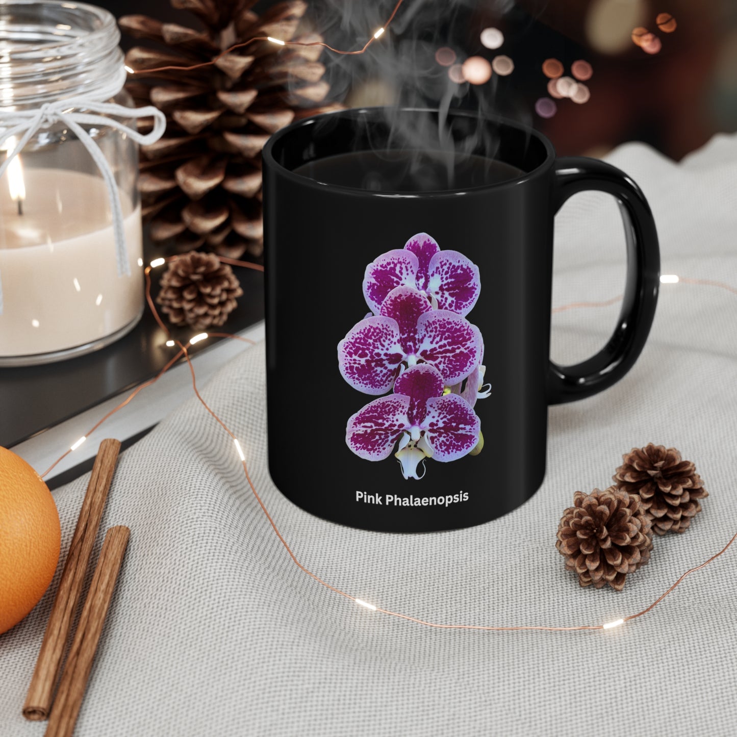 Pink & White Phalaenopsis Orchid Coffee Mug