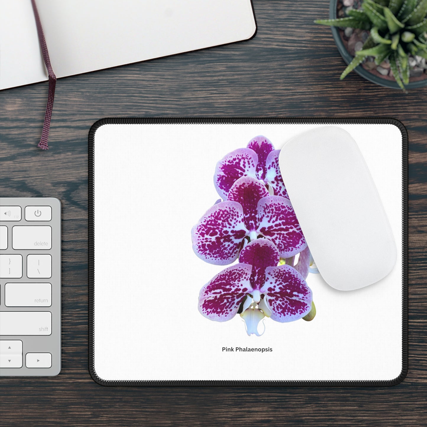 Pink & White Phalaenopsis Orchid Mouse Pad