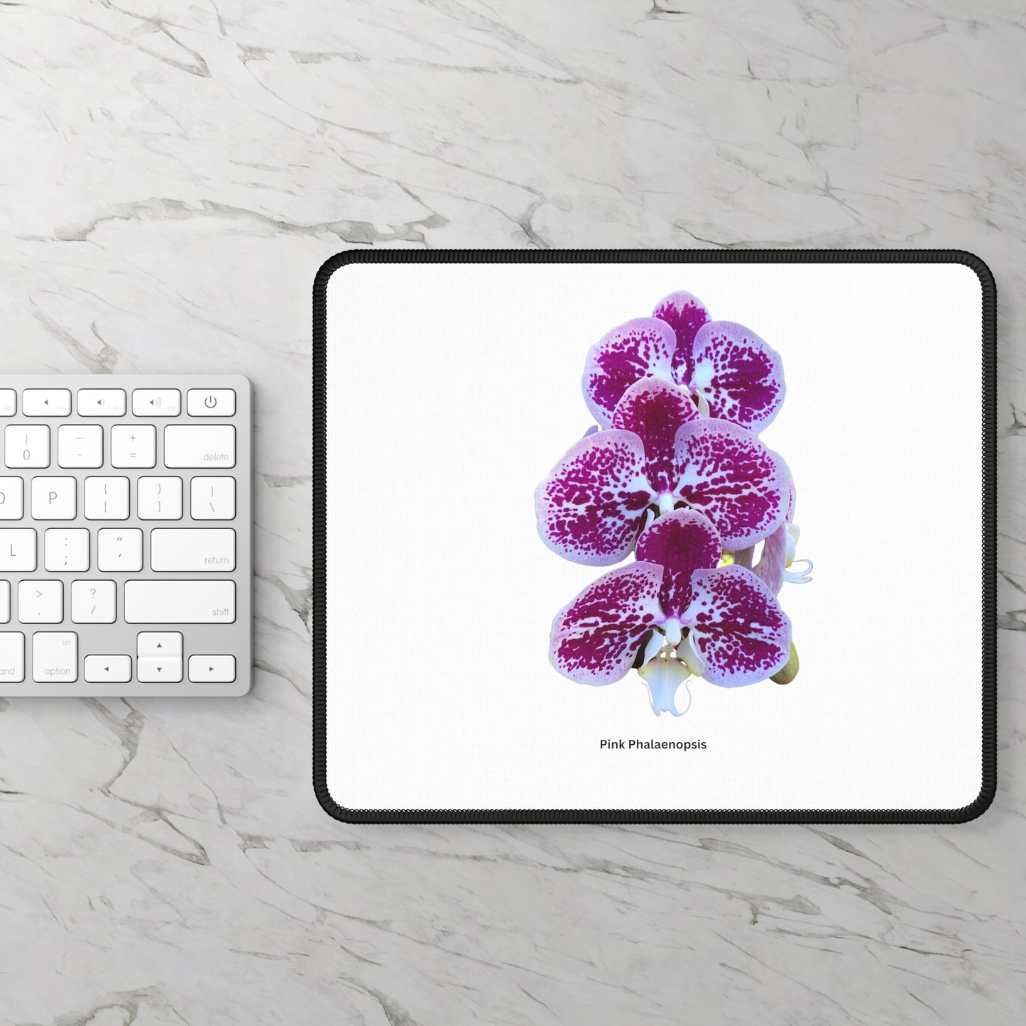 Pink & White Phalaenopsis Orchid Mouse Pad