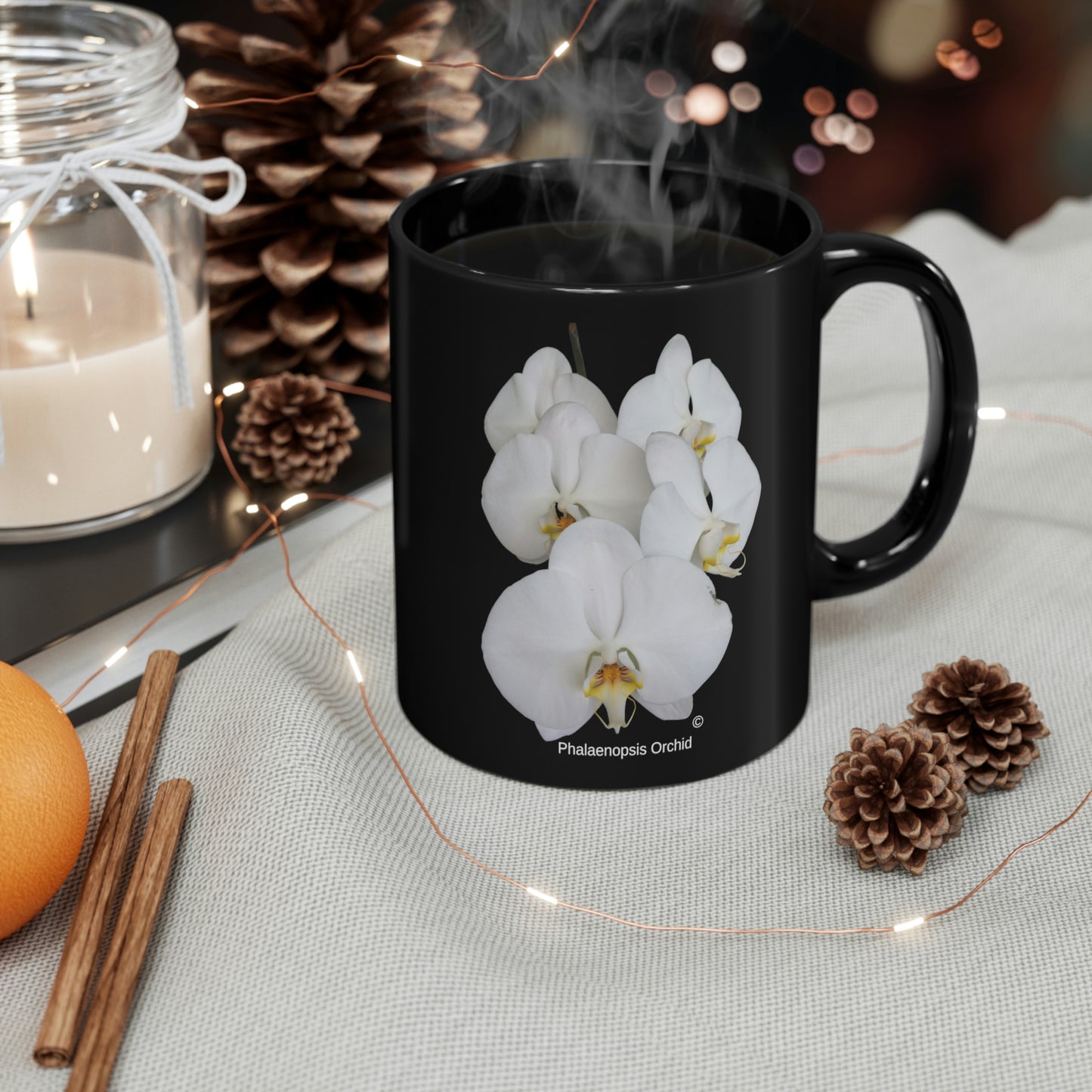 White Phalaenopsis Orchid Coffee Mug